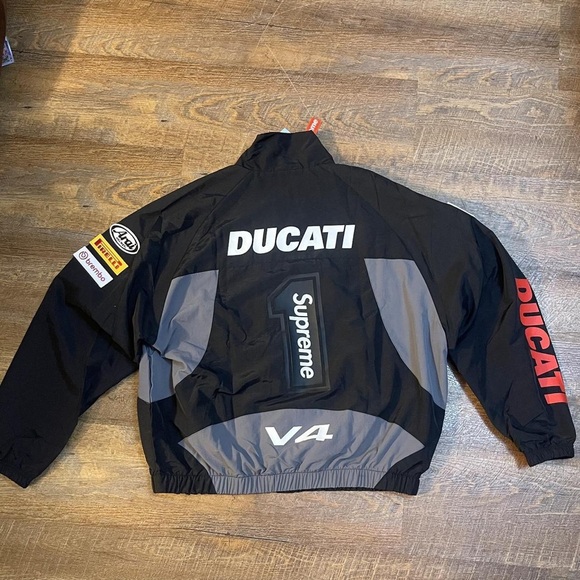 Supreme Black and Gray Windbreaker with Red Accents - Picture 2 of 5